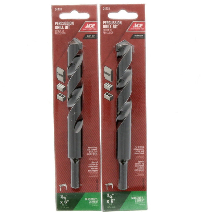 Ace Hardware #24478 Heavy Duty Percussion Drill Bit 3/4" ~ 2-Pack