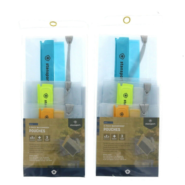 Stansport #465 Waterproof Pouches ~ 2-Pack ~ 6 Pouches Total