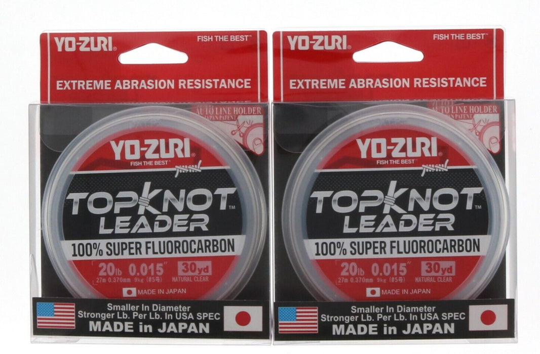 Yo-Zuri #R1229-NC Top Knot Leader 100% Super Fluorocarbon 20lbs 30yds Natural Clear ~ 2-Pack