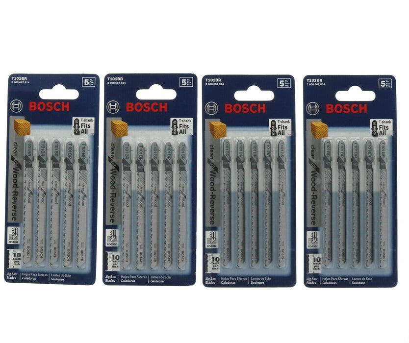 Bosch #T101BR T-Shank 4" Jig Saw Blades Wood ~ 4 Pack ~ 20 Blades Total