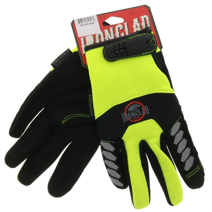 Ironclad #YRL-HSY-06  Red Line Gloves Reflective Work Gloves Hi-Vis Medium