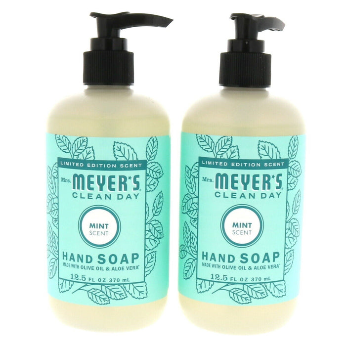 Mrs. Meyer's #694976 Clean Day Liquid Hand Soap Mint Scent ~ 2-Pack