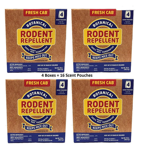 Fresh Cab #FC6 Botanical Rodent Repellent Pouches Mouse Mice ~ 4-Pack ~ 16 pouches with white background
