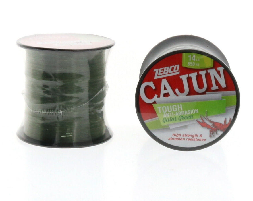 Cajun #ZS4858 Gator Green Tough Anti Abrasion Fishing Line 14lb 850yds ~ 2-Pack