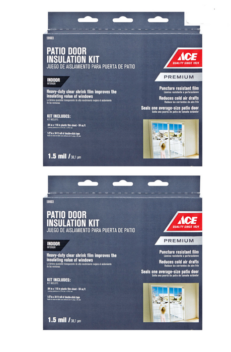 Ace Hardware #59903 Patio Door Insulation Kit  Plastic Film~ 2-Pack