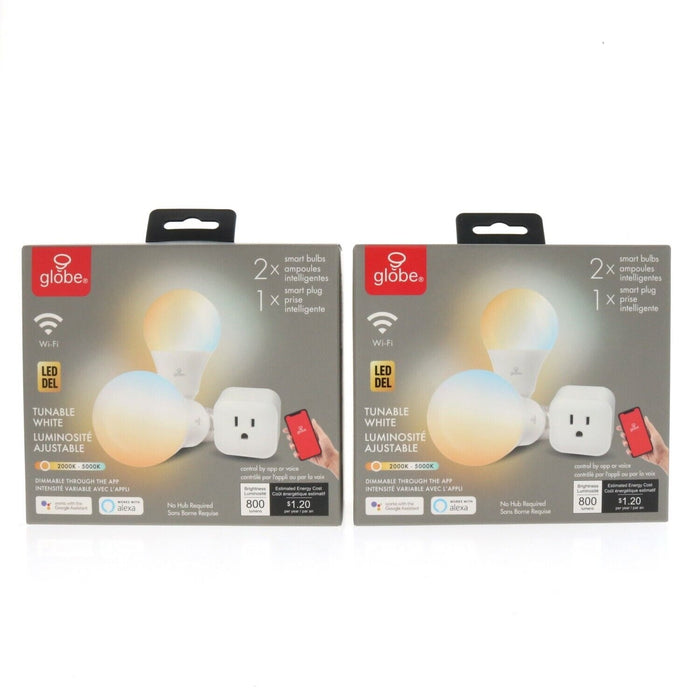 Globe #34323    Smart WiFi Dimmable LED Bulb Kit ~ 4-Bulbs