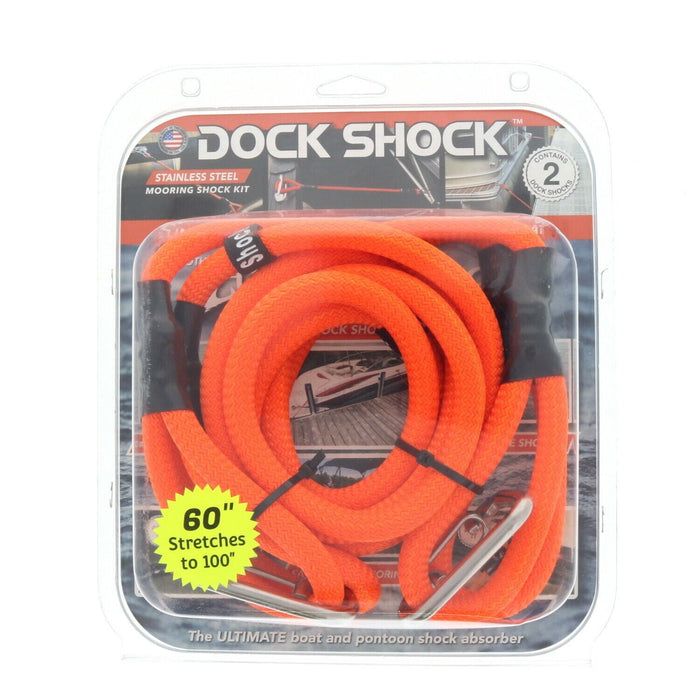 Dock Shock #G5-HDMS-60-SS Marine Mooring Rope Bungee Dock Line For Boats Anchor Cord 60"