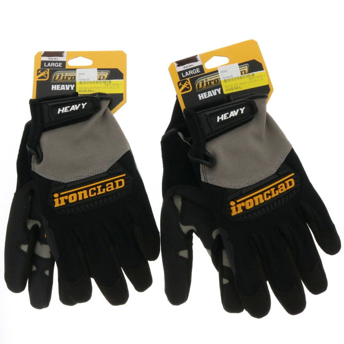 Ironclad #HUG-04-L Heavy Work Utility Gloves Construction Large ~ 2-Pack