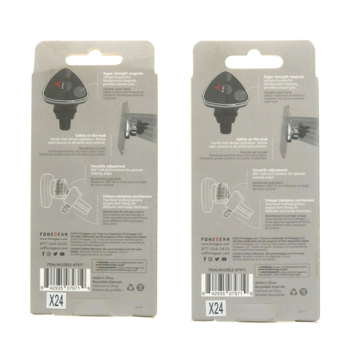 Fuse #7971 Magnetic Vent Mount Cell Phone Car Vent ~  2-Pack