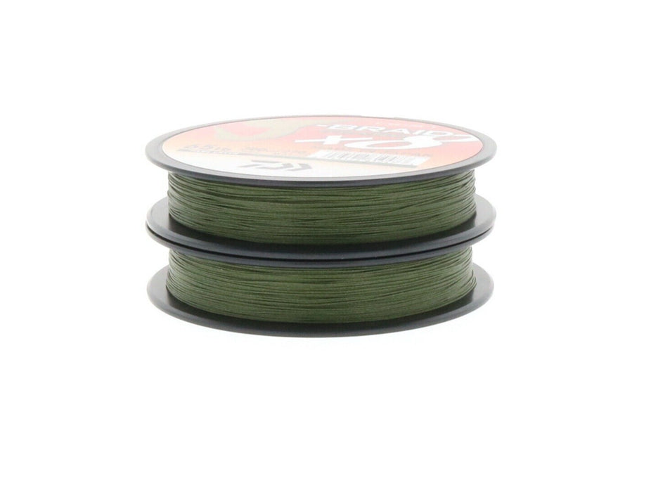 Daiwa J-Braid X8 Grand Braided 65lb Fishing Line Dark Green 300Yd w/ Line Cutter ~ 2-Pack