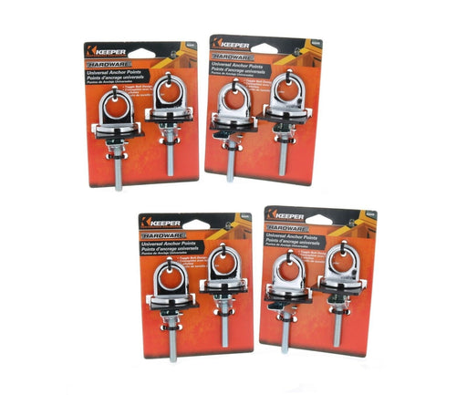 Keeper #05648 Universal Truck Bed Anchor Points ~ 4-Pack with black handles, ideal for securing objects on a white background.