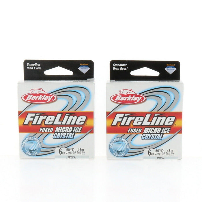 Berkley #FLIPS -CY   Fire Line Micro Ice Fishing Line Crystal 6lb 50yd ~ 2-Spools