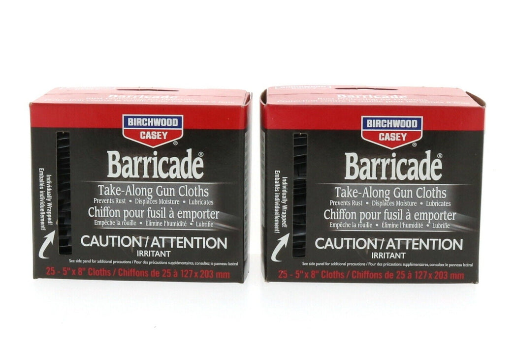 Birchwood Casey #BC-33025 Barricade Take-Along Gun Cloths ~ 2-Pack ~ 50 Cloths TOTAL