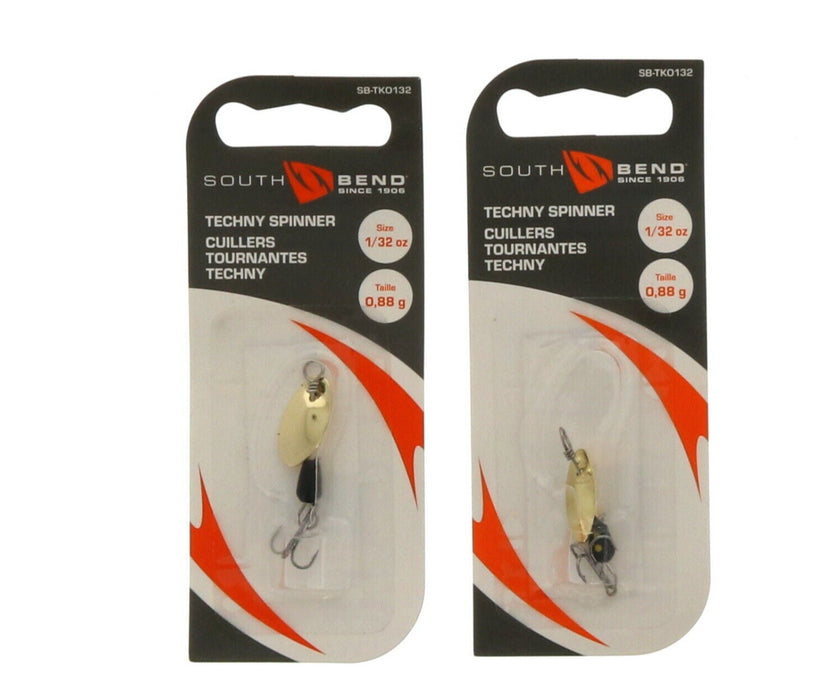 South Bend #SB-TKO132-G Techny Spinner Lure 1/32oz Gold ~ 2-Pack