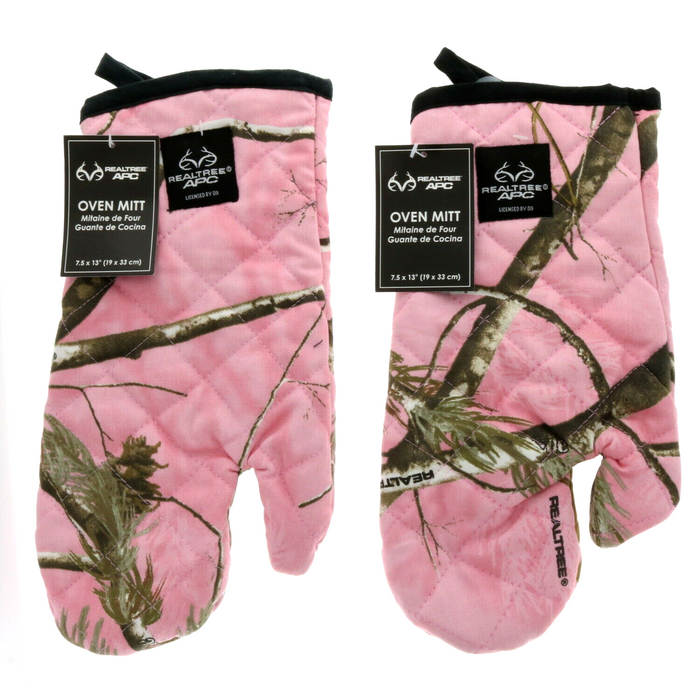 Realtree APC #CRT79663 Pink Camo Oven Mitt Potholder ~ 2-Pack