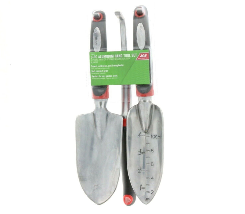 Ace Hardware #7168354 3pc Aluminum Garden Hand Tool Set Trowel Cultivator Transplant