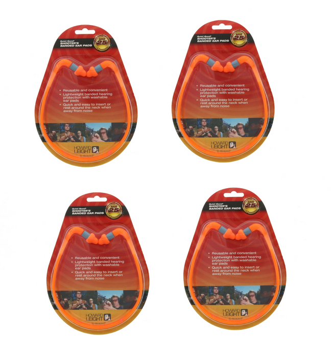 Howard Leight #R-01538 Quiet Band Shooters Banded Ear Pads 25db Hearing Protection ~ 4-Pack