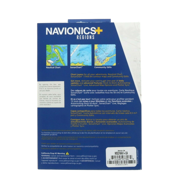 Navionics+ Regions #MSD/NAV+EA Marine & Lakes Charts East