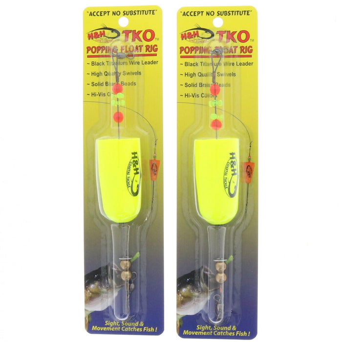 H&H Lure Company #TKOPFR-03   2-3/4" Popping Float Fishing Rig ~ 2~Pack~ 2 Floats