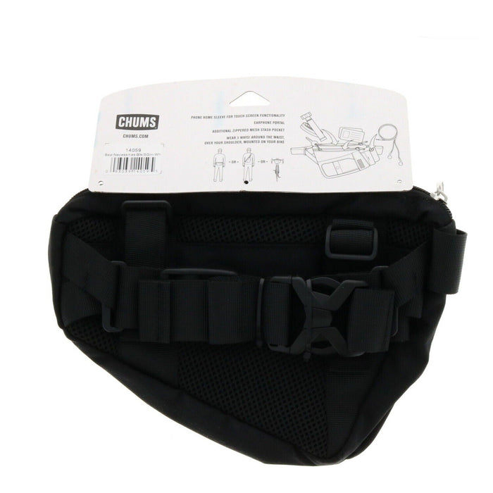 Chums #14059 Sport Waist Pack Phone Case Hip Pack ~ Black/Green/White