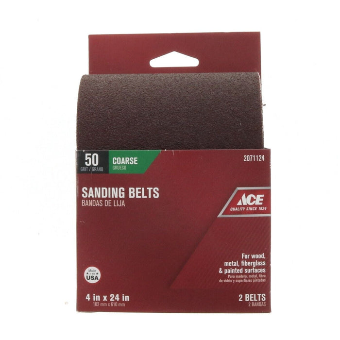 Ace Hardware #2071124  Sanding Belts 50 Grit Coarse 4" x 24"