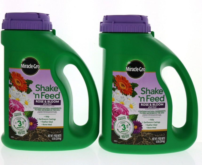 Miracle-Gro #3002210 Shake 'N Feed Rose & Bloom Plant Food ~ 2 Pack ~ 9lbs Total