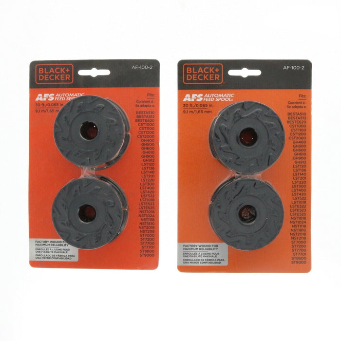 Black & Decker #AF-100-2 Trimmer String Line .065" x 30' ~ 2-Pack ~ 4 Spools Total