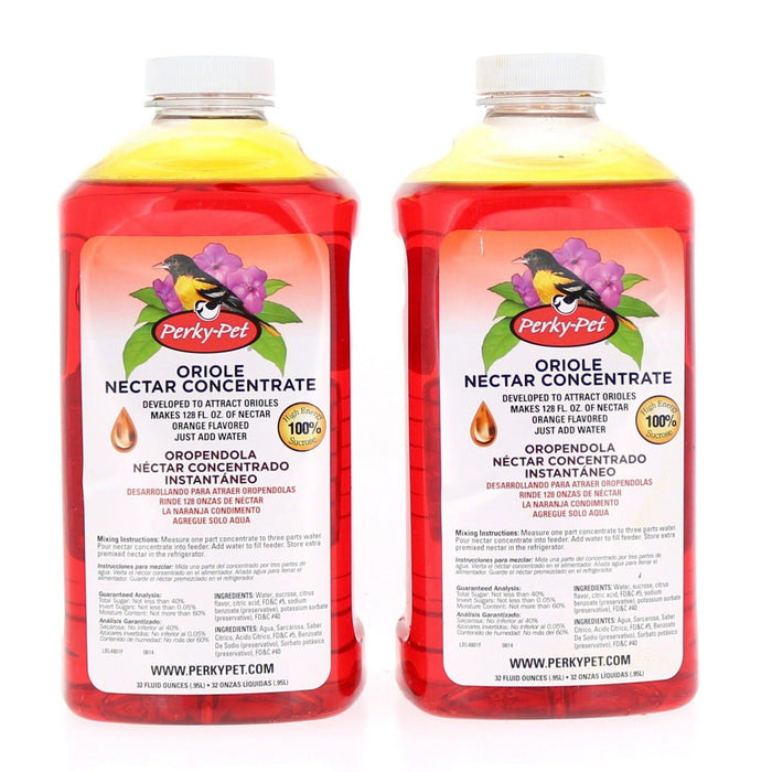 Perky Pet #4801 Oriole Nectar Concentrate Food Orange ~ 2-Pack ~ 64oz of Concentrate Total