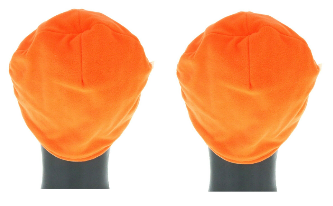 Outdoor Cap Reversible Mossy Oak Beanie Stocking Cap Camouflage Hunter's Orange ~ 2-Pack