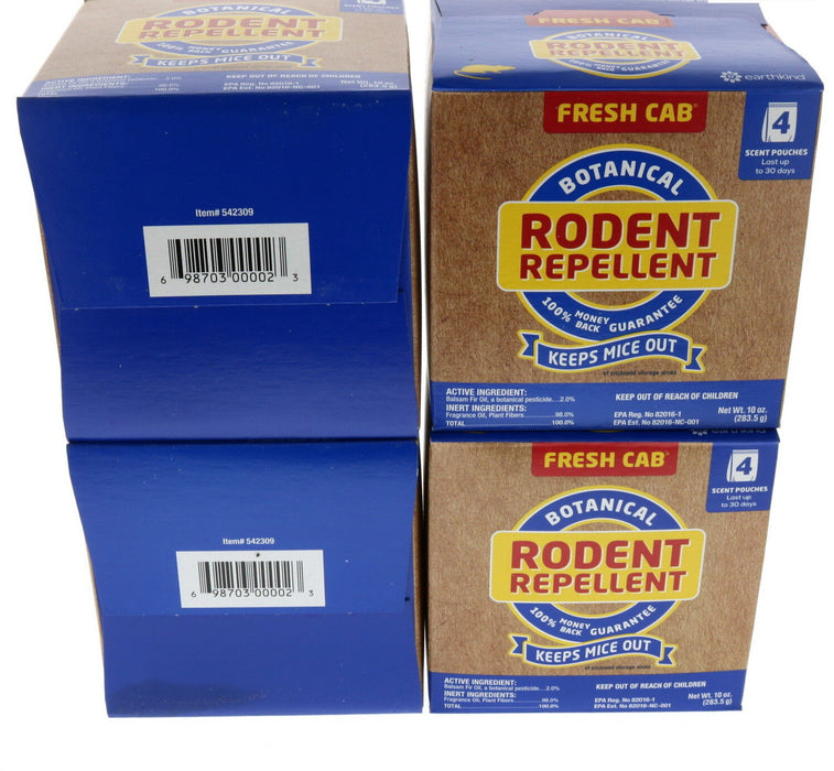 Fresh Cab #FC6 Botanical Rodent Repellent Pouches Mouse Mice ~ 4-Pack ~ 16 pouches with white background