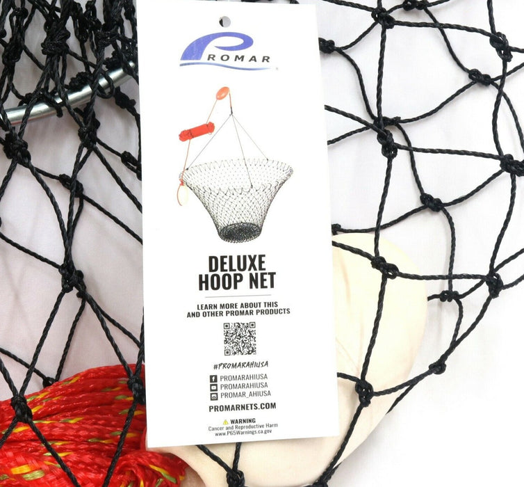 Promar #NE-102 Deluxe Hoop Top Ring Lobster & Crab Net 32" ~ 2-Pack