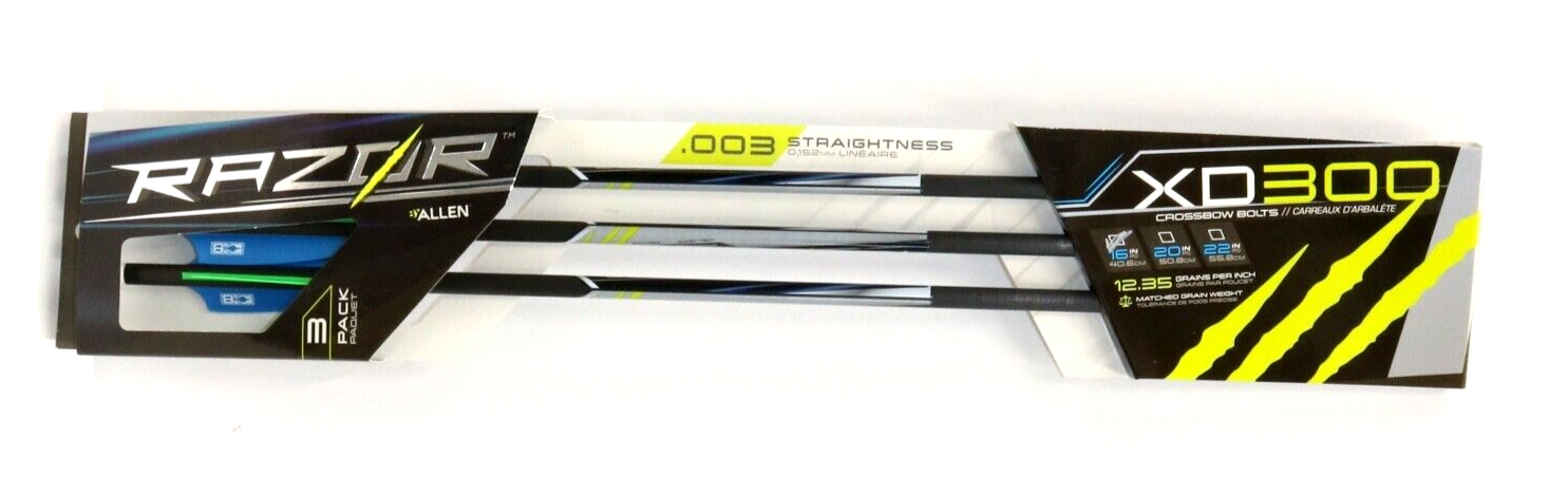 Allen #93236 Razor 16" Crossbow Bolts Arrow Half Moon Nocks