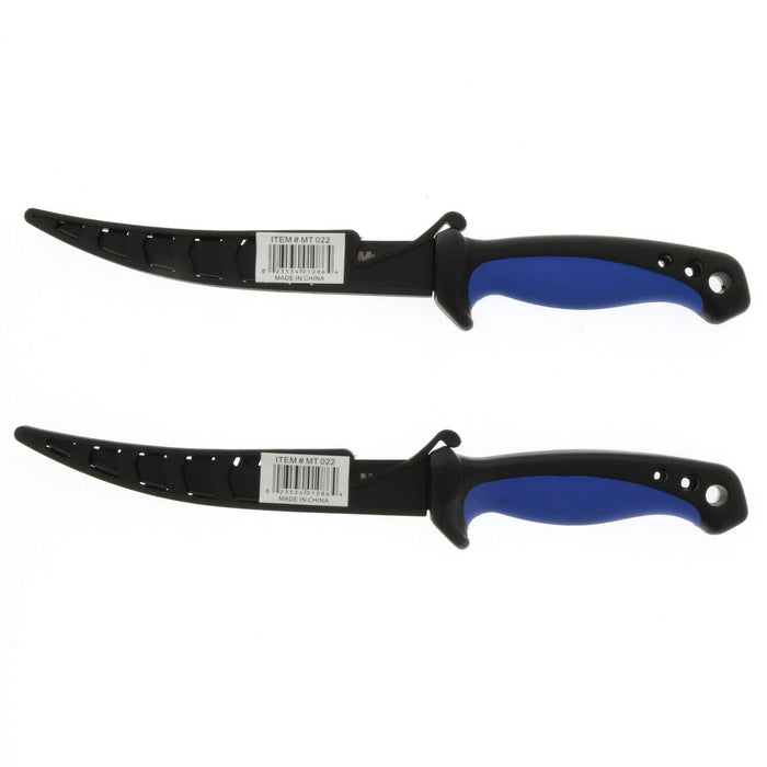 Mustad #MT022 6" Fishing Fillet Knife w/ Sheath ~ 2-Pack