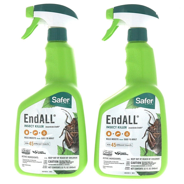 Safer #LBL5102F-5 End-All Insect Bug Killer Spray Lawn Garden 32oz ~ 2-Pack