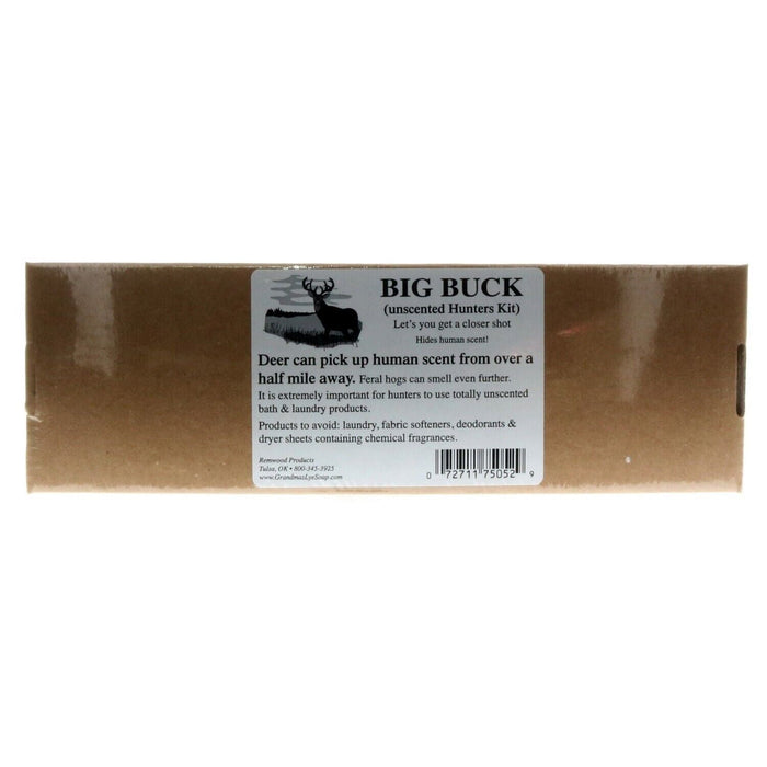 Grandma's #072711722120 Big Buck Unscented Lye Bar Soap and Laundry Soap for Hunters ~ Choose Color