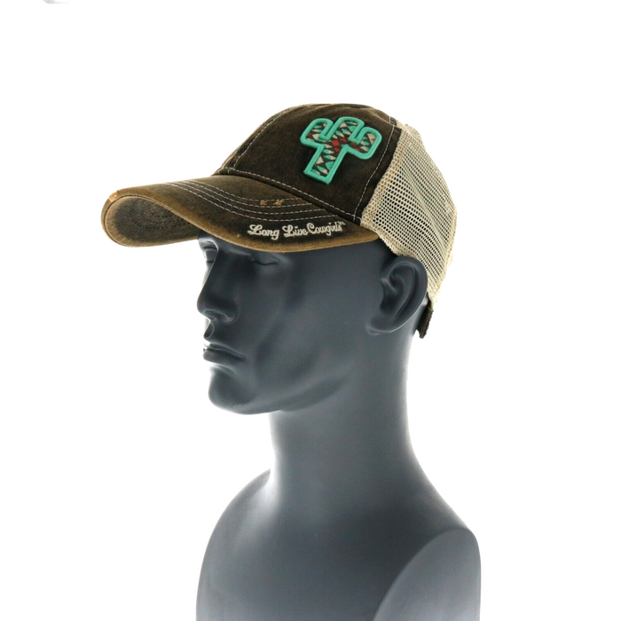 Wrangler #W130-89790BK-000 Cactus Distressed "Long Live Cowgirls" Baseball Cap