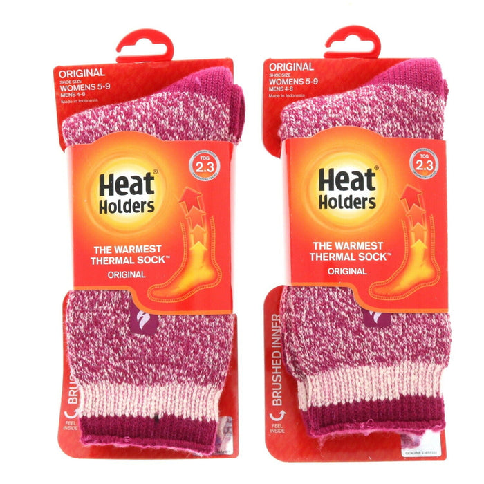 Heat Holders #LHHTWSBC Ladies Crew Calf Thermal Socks Pink ~ 2-Pack