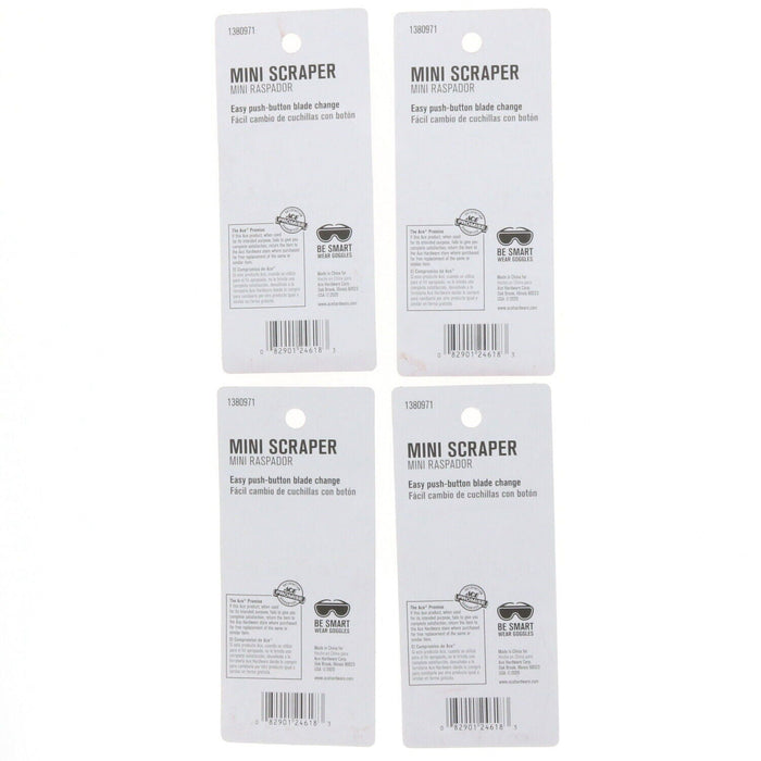 Ace Hardware #1380971 Mini Scrapper Plastic Double Edge ~ 4-Pack