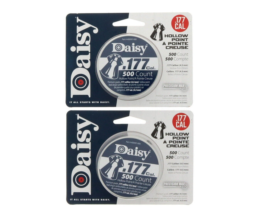 Daisy #987780 .177 Caliber Hollow Point Pellets 500 Count ~ 2-Pack ~ 1,000 Pellets Total