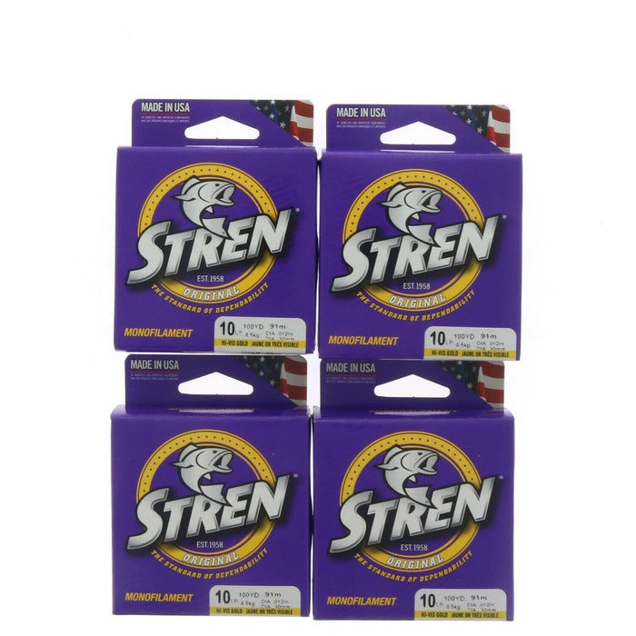 Stren #SOPS10-GD Original Monofilament Fishing Line Hi Vis Gold 10lb 100Yds ~ 4-Pack