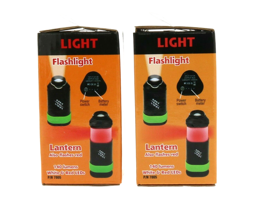 Aervoe #7805 Snap Light Combination Lantern Flashlight Camping ~ 2-Pack