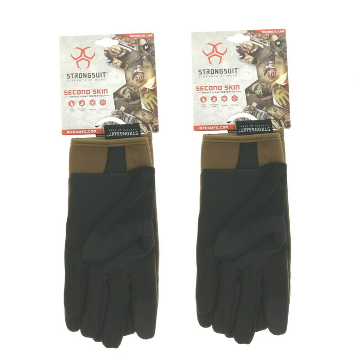 StrongSuit #50120-M Second Skin Glove Coyote Medium Work Hunting ~ 2-Pack