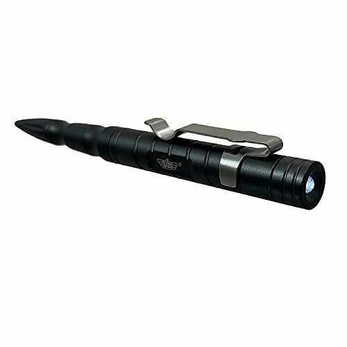 UZI #TACPEN9-GM Aluminum LED Light Pocket Clip Pen Glass Breaker ~ Gun Metal Gray