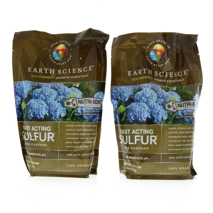 Earth Science #12133-6 Fast Acting Sulfur For Gardens ~ 2 Pack ~ 5lbs Total