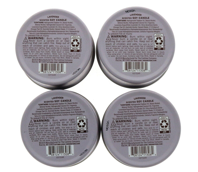 Mrs. Meyer’s #1077249 Clean Day Lavender Soy Candle Essential Oils ~ 4-Pack