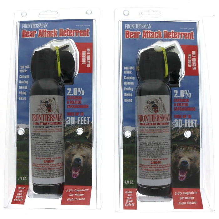 Frontiersman #  FBAD04   Bear Deterrent Pepper Spray + Holster 7.9oz FBAD-04 ~ 2-Pack