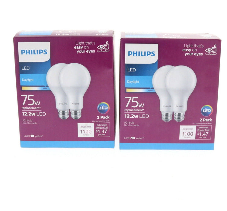 Philips # 3001892 2 Pack Philips LED Light Bulb 75w Replacement 12.2W ~ 2 Pack ~ 4 Bulbs Total