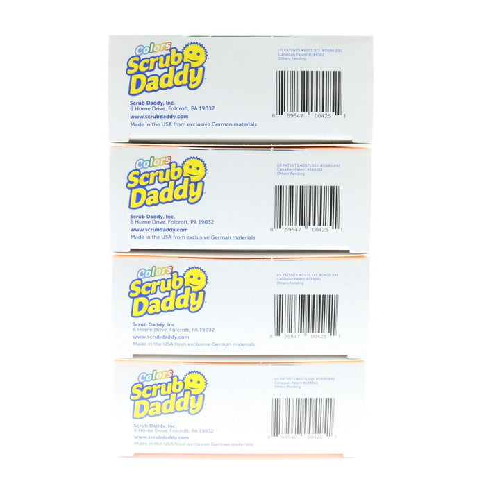 Scrub Daddy #SDC3CTX12 Colors Flex Texture Scrubber Scratch Free Sponges ~ 4-Pack ~ 12 Sponges Total