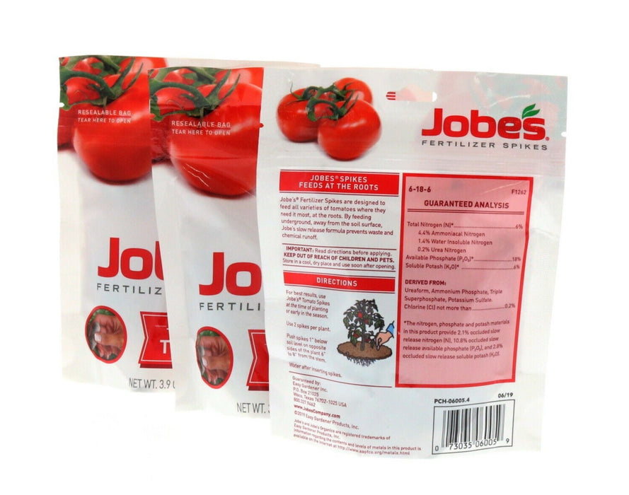 Jobe's #PCH-06005.4 Tomato Fertilizer Spikes ~ 3 Pack ~ 54 Spikes Total