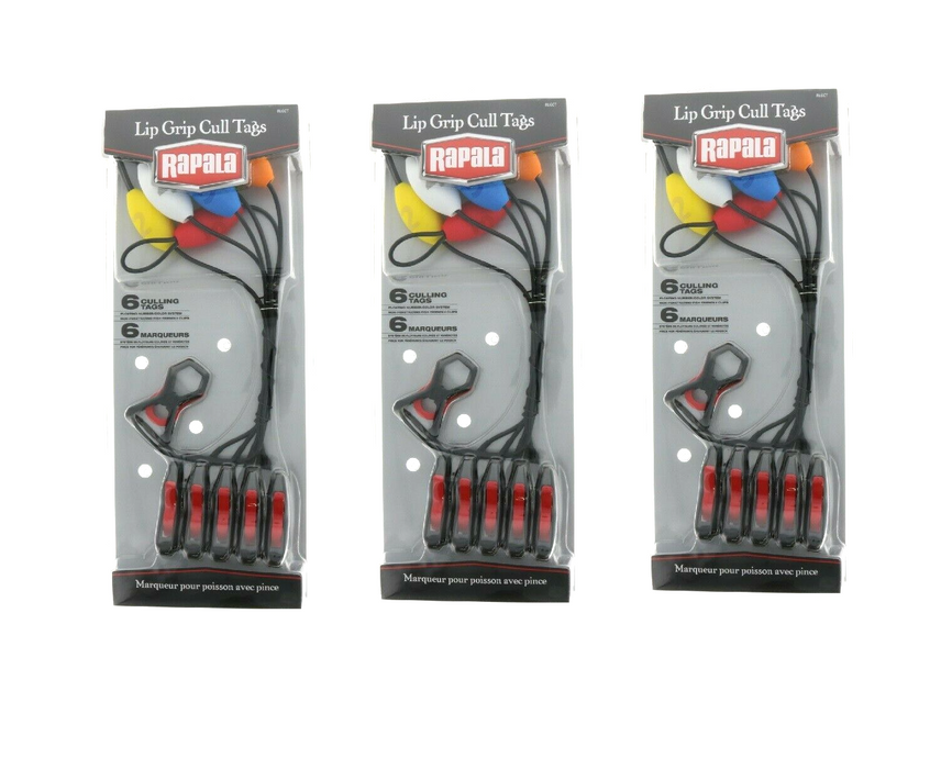 Rapala #RLGCT Lip Grip Cull Tags 6 Numbered Tags ~3-Pack ~ 18 Tags Total